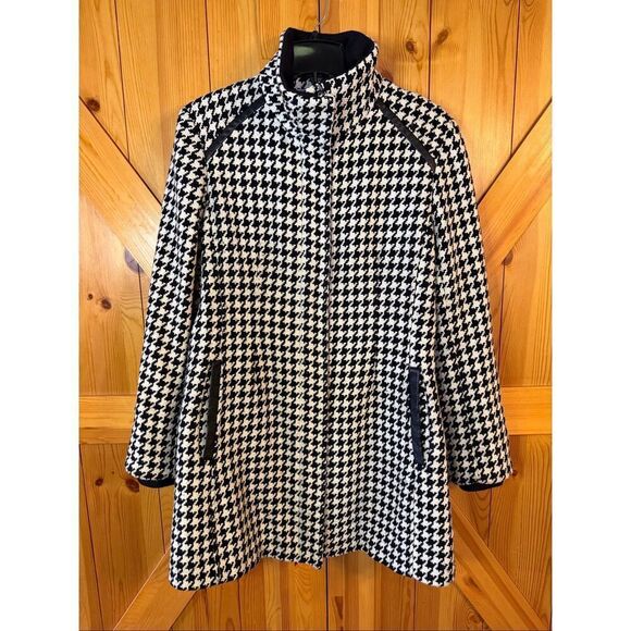 Apt. 9 Jackets & Blazers - Vintage Apt. 9 Black White Houndstooth Lined Wool Blend Coat READ Size Large (64